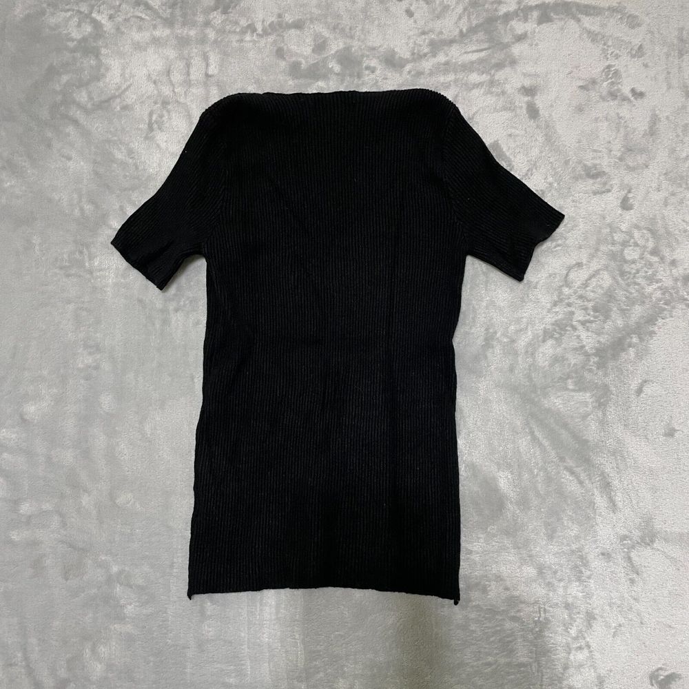 TEMT‎ Shirt Womens Small Black V Neck Short Slv Sweater Viscose/Nylon Blend